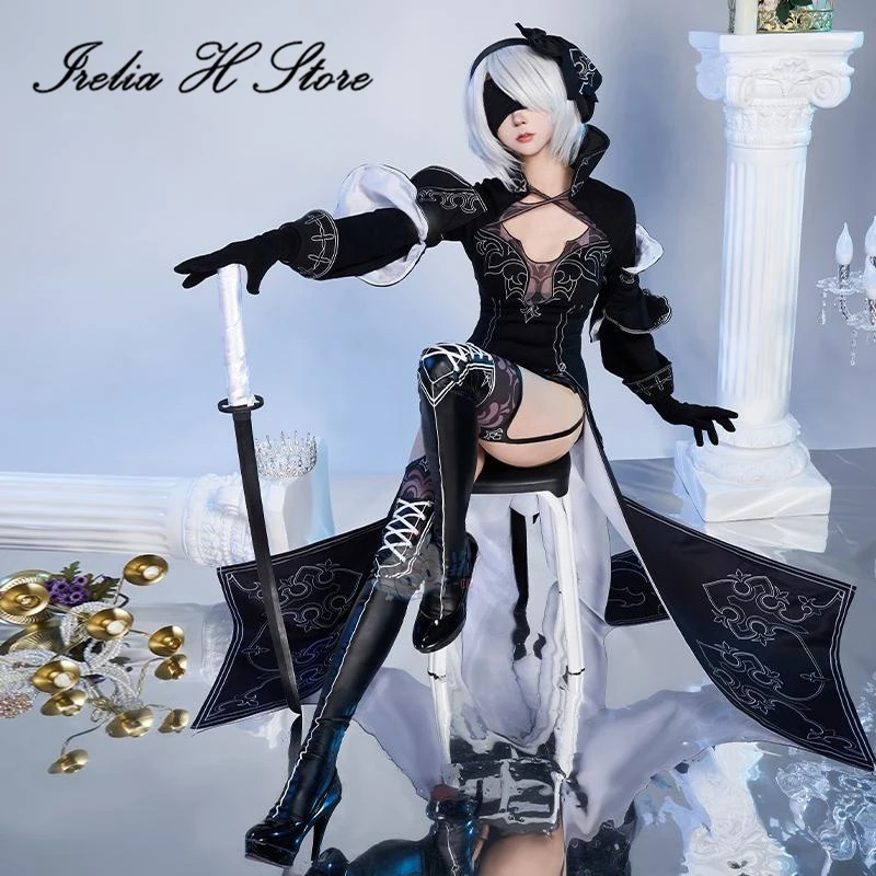 Irelia H Store Game Cosplay NieR:Automata 2B Cosplay YoRHa No. 2 Type B Combat Dress Women Halloween Costume image 2