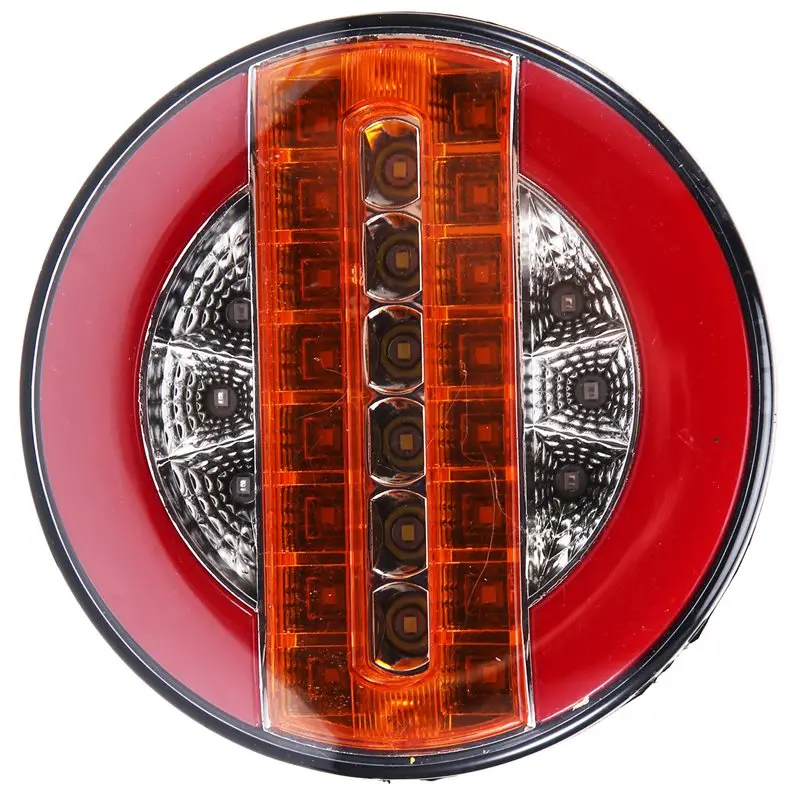 

A99F-4 Inch Trailer Dynamic Tail Light 24V LED Truck Brake Light LED Round Water Hamburger For Cars Boats Buses Caravans
