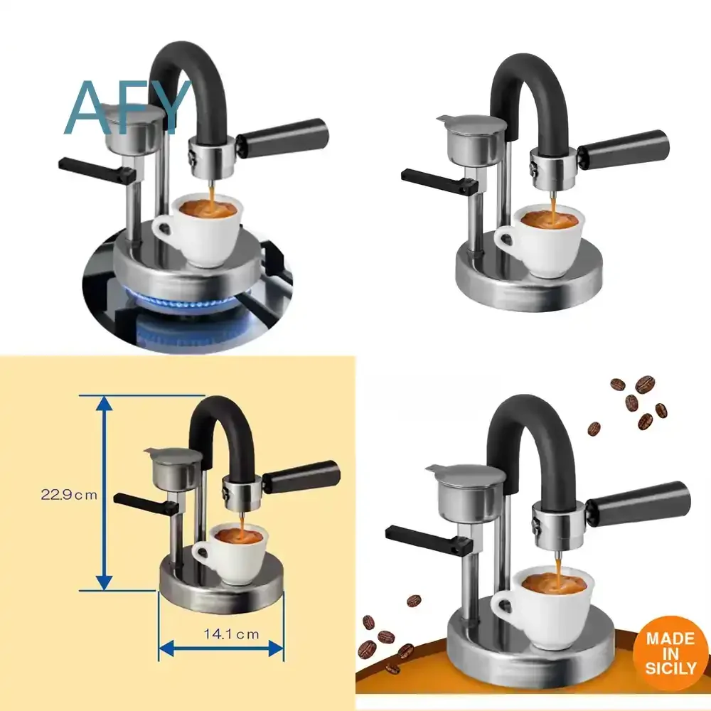 Italian Handmade Coffee Machine Portable Mini Espresso Pot for Gas Stove Outdoor Home Office Camping Travel Kitchen Use for