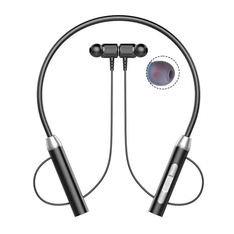 سماعة رأس بلوتوث لاسلكية الارتفاع ، ستيريو نوع الرقبة ، تقليل الضوضاء ، بطاقة المكونات العالمية ، الأذن الرياضية ، الميكروفون