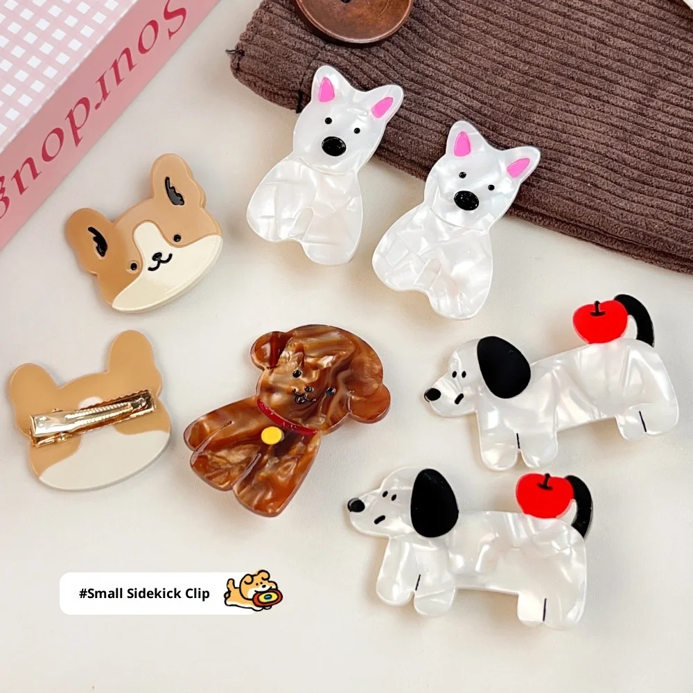 Niedliche Welpen-Seitenklammer, Cartoon-Haarspange für Pony, bezaubernde und süße Mädchen-Haarspange, Haar-Accessoire für Frauen