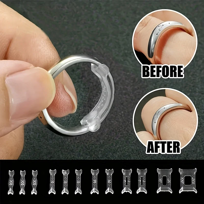 12PCS Borderless / Transparent Ring Sizer Pad  Invisible Fit Adjuster