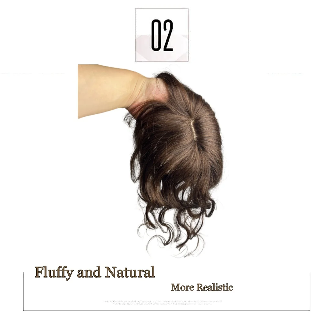 14 بوصة كليب في الشعر المجعد توبر للنساء الشعر البشري القبعات العالية مع الانفجارات الشعر التمديد غطاء فروة الرأس الطبيعي فقدان الشعر #3