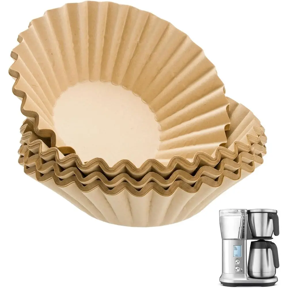 

100-Count Large Unbleached Paper Coffee Filters for Smooth Brew - Ideal for Home Use