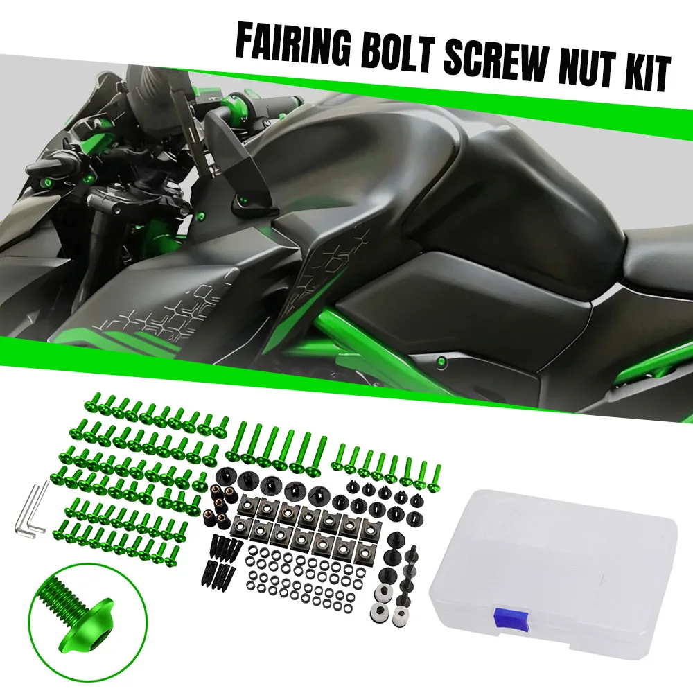 

For KAWASAKI Ninja 250 300 650 H2R 250R ZX6R ER6N ZX14R Full Fairing Bolts Kit Fastener Clips Screws Nuts Motorcycle Accessories