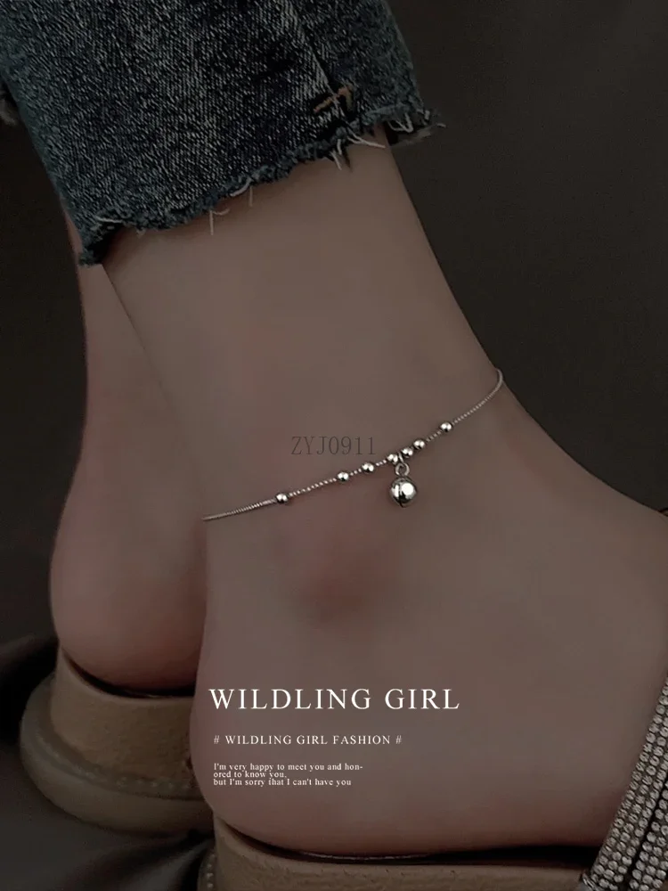 2024, новый модный браслет с колокольчиком из бисера, женский высококачественный нишевый дизайн, простая цепочка для ног, браслет