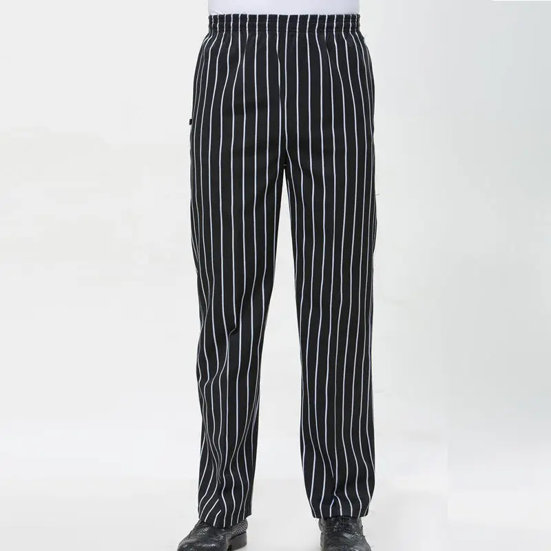 Pantaloni da cuoco da cucina Uniforme da cuoco Pantaloni da ristorazione per ristoranti Pantaloni elastici in vita Pantaloni da cucina per servizio di ristorazione Abbigliamento da lavoro da uomo