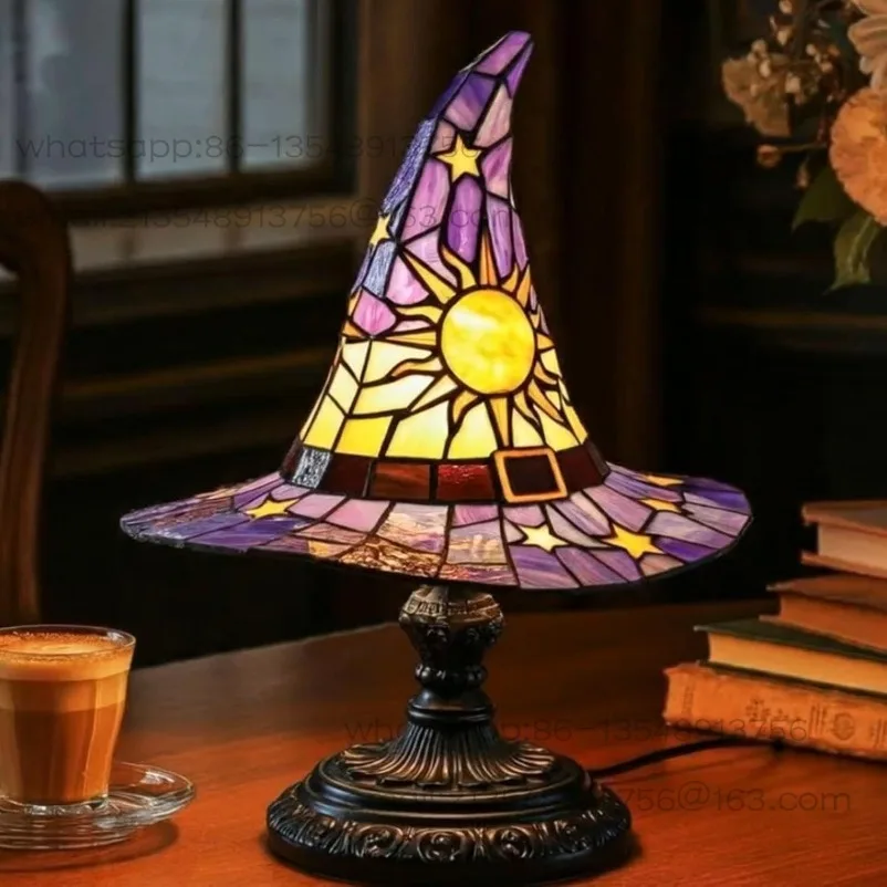 Colorful Witch Hat Light Advanced Desktop Lighting Ornament Resin Light USB Socket Home Decor