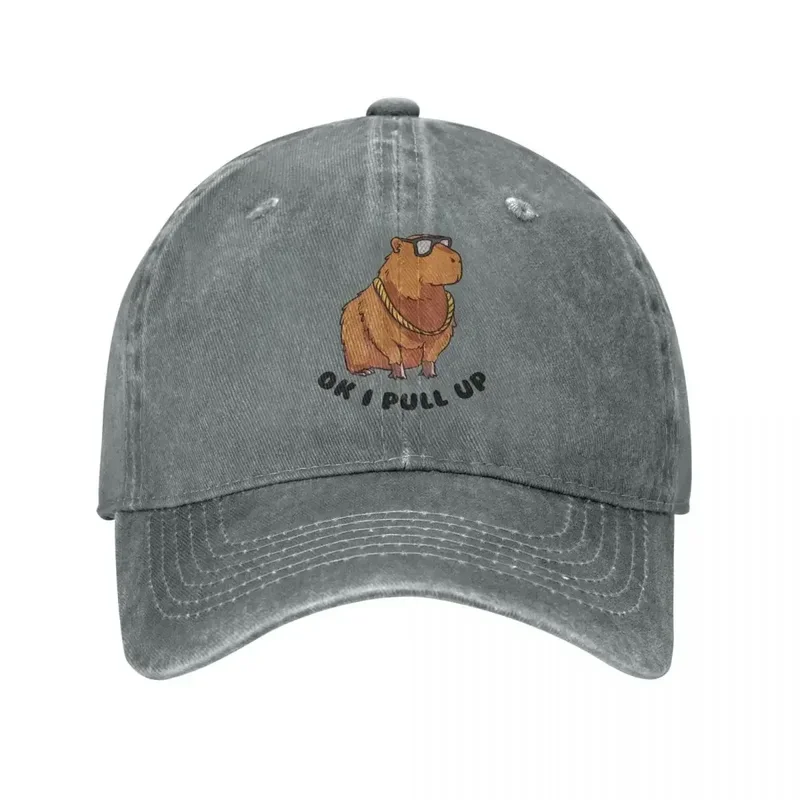 

Y2K Vintage Washed Kawaii Capybara Baseball Caps Women Sunhat Snapback Animal Cap Hats