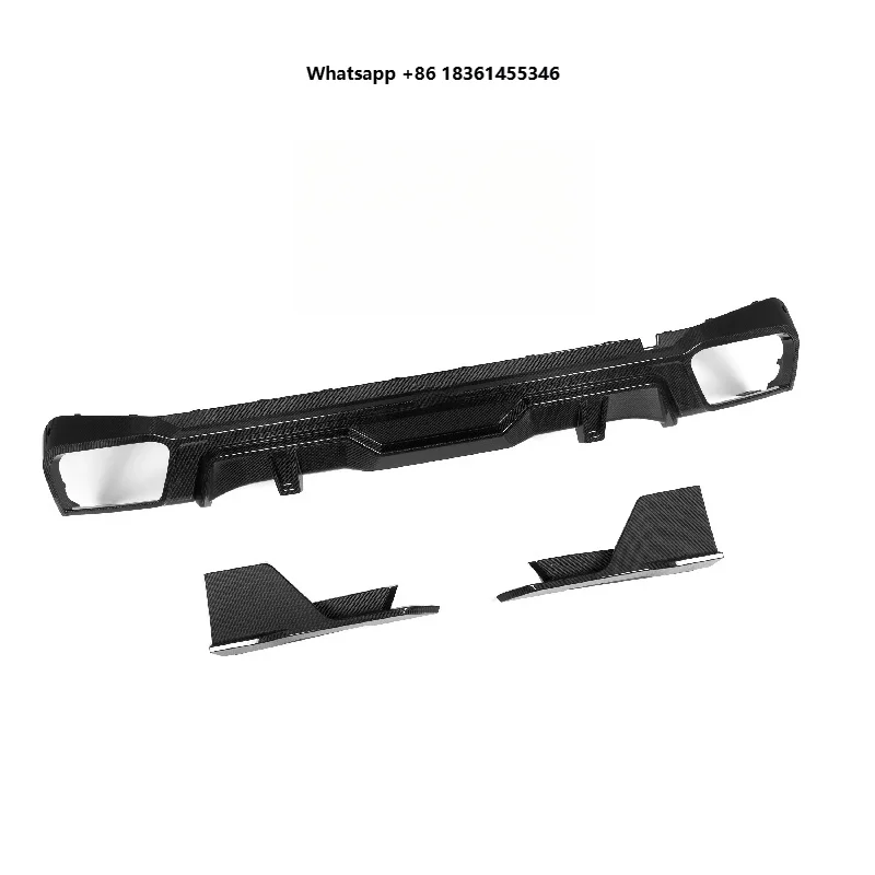 SQ Style Dry Carbon Fiber Rear Diffuser Gloss Carbon Rear Bumper Lip X5 G05 2020+