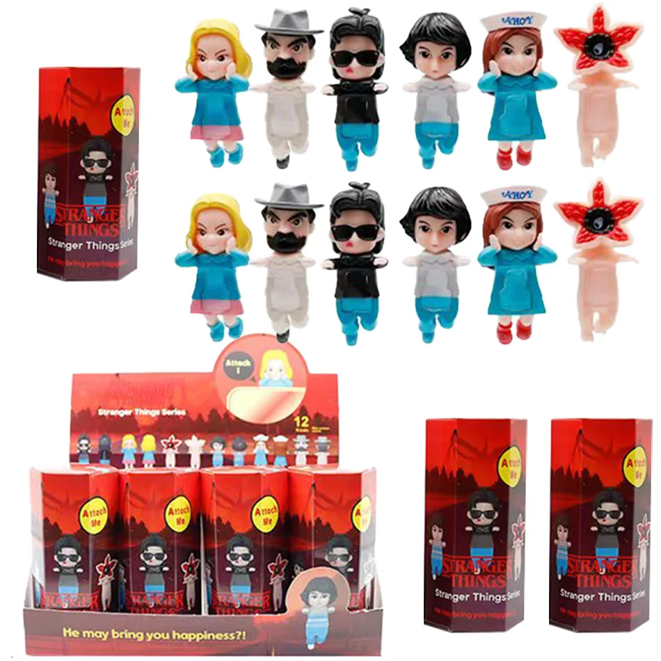 جديد 12 قطعة/ste غريب الأشياء أنيمي الكرتون الشكل الإبداعية شخصية تمثال زخرفة مفاجأة الطرفية سطح المكتب عيد ميلاد #2