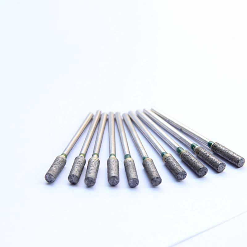 10pcs Fully Sintered Diamond HP Polisher Dentistry for Polishing Trimming Drills for Dental Lab Blue Medium Burs Grinding Tools