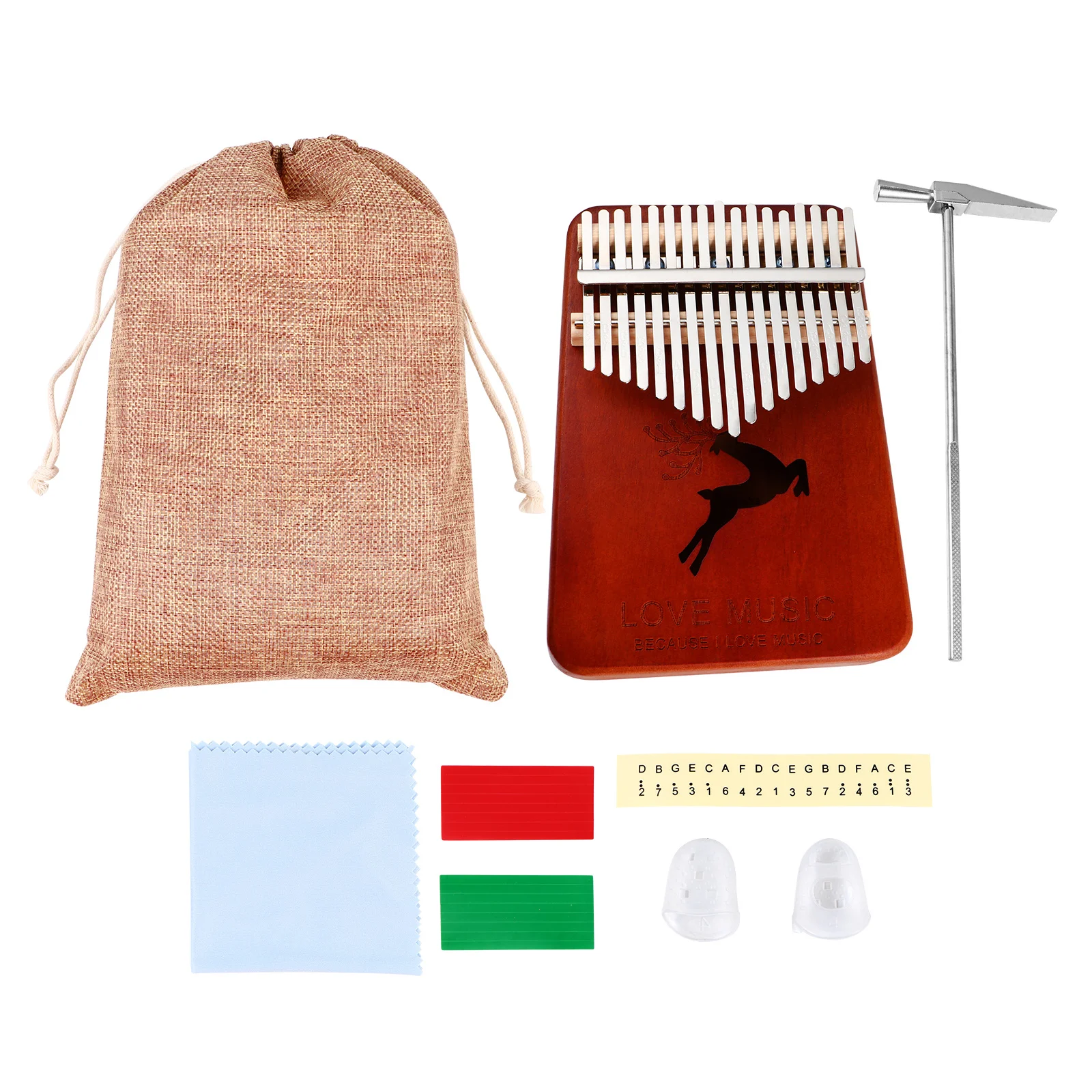

1 set 1 Set 17 Keys Wood Thumb Piano Kalimba Finger Instrument Educational Musical Resonant Durable Portable Beginners Friendly