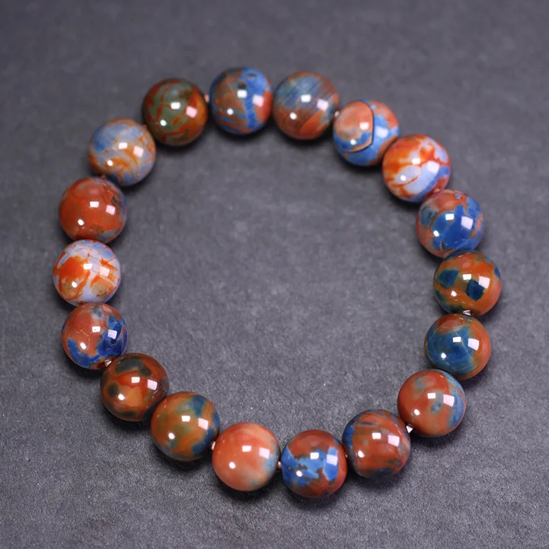 Natural Tibetan Genuine Old Mine Raw Earth Planet Agate Single-Loop Bracelet Chain