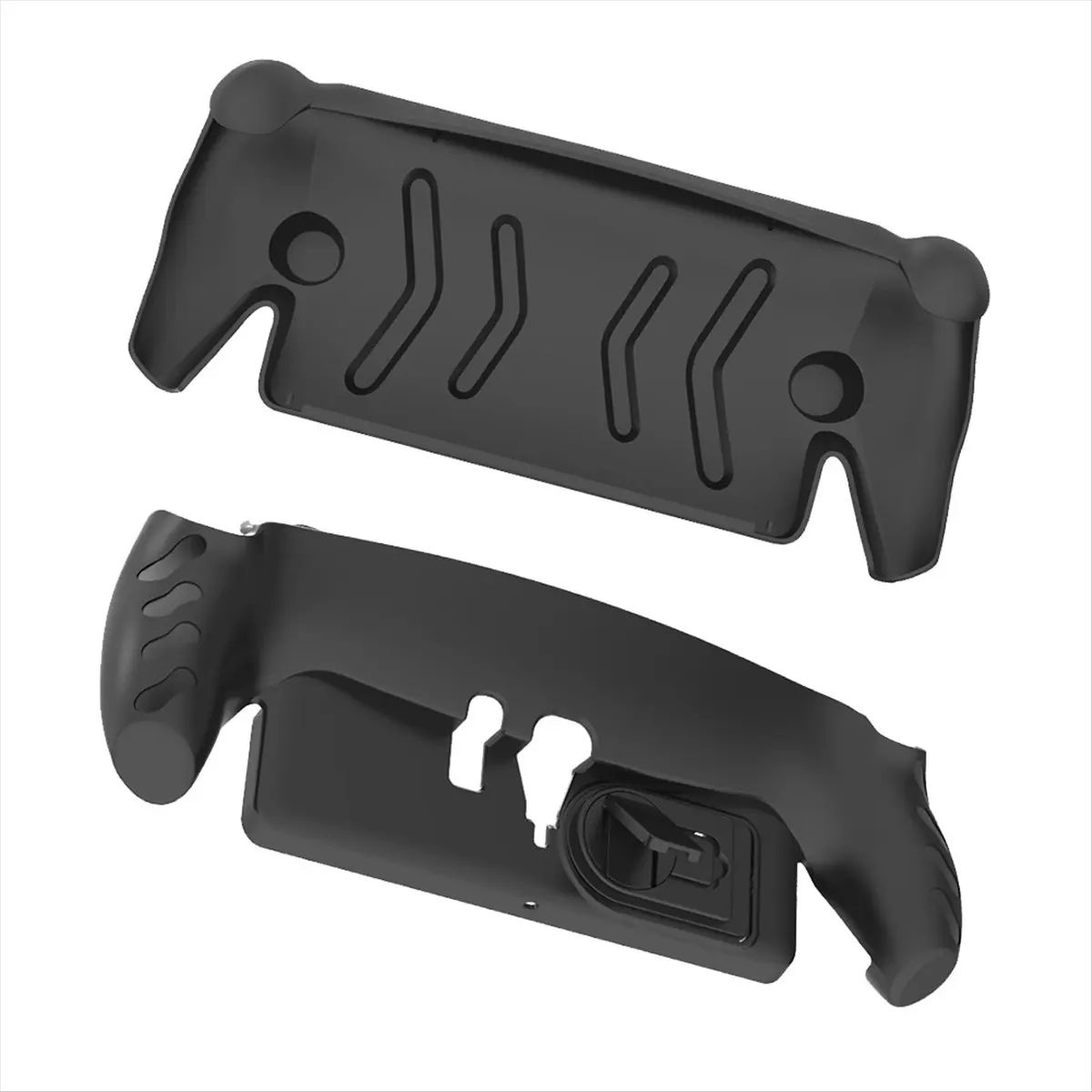 SCLS For Portal Handheld TPU Covered Case with Foldable Stand Game Handheld Slamproof Protective Case,Black