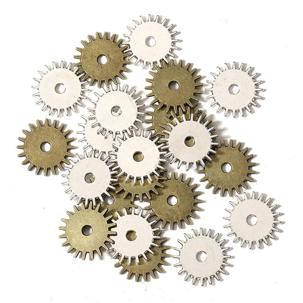 100pcs 17mm Metal Retro Round Mixed Gears Steampunk Pendants Charms for Necklace Handmade DIY Jewelry Accessories Wholesale