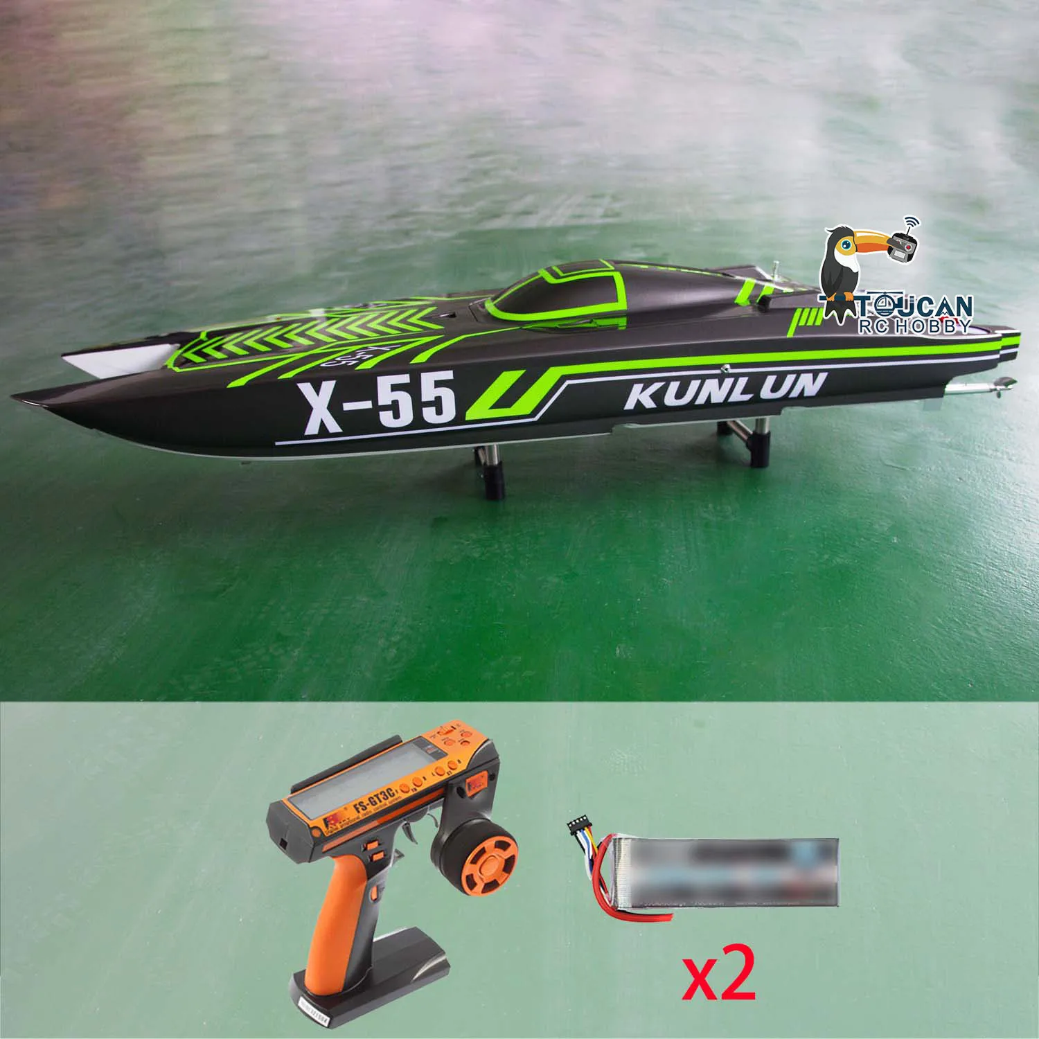 DTRC RC High-speed Racing Boats RTR Waterproof X55 130km/h Remote Control Model FlySky GT3C Toucan Hobby Toy Gift THZH1595