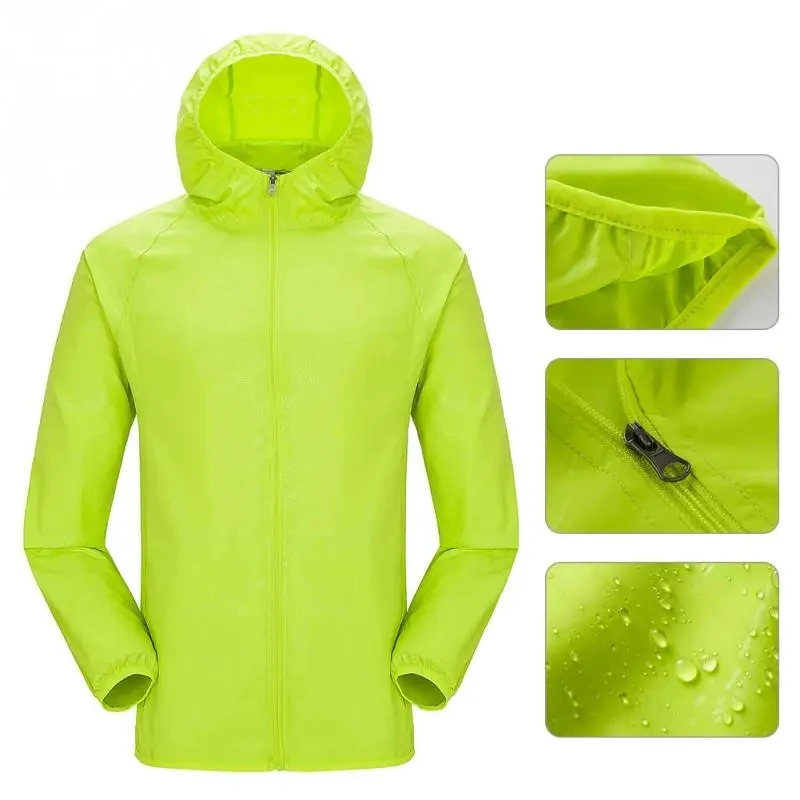 Bomber Jacket Men Korean Fashion Foldable Quick-drying Outdoor Jacket Windbreaker Waterproof Sunscreen Thin Coat Hooded Jacket