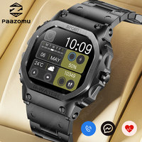 2025 New Military Smart Watch for Men 1.57 Inches Outdoor Sports Smartwatch with Answer/Make Call Compatible iPhone and Android