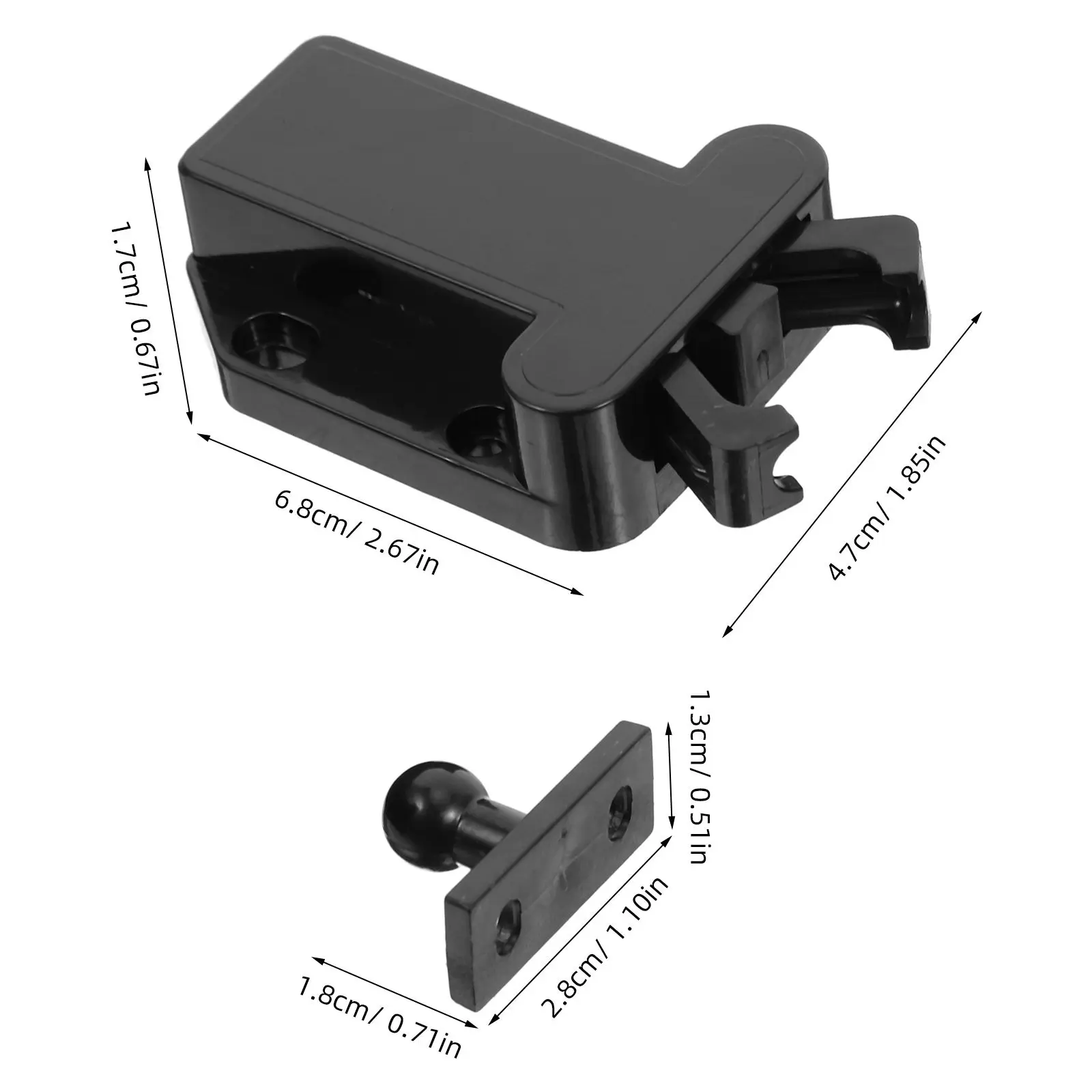 8 Pcs Push Door Latch Cabinet Locks Child Proof Rebounders Closers Device Presser Mechanism Safety Black For Kitchen Mechanism