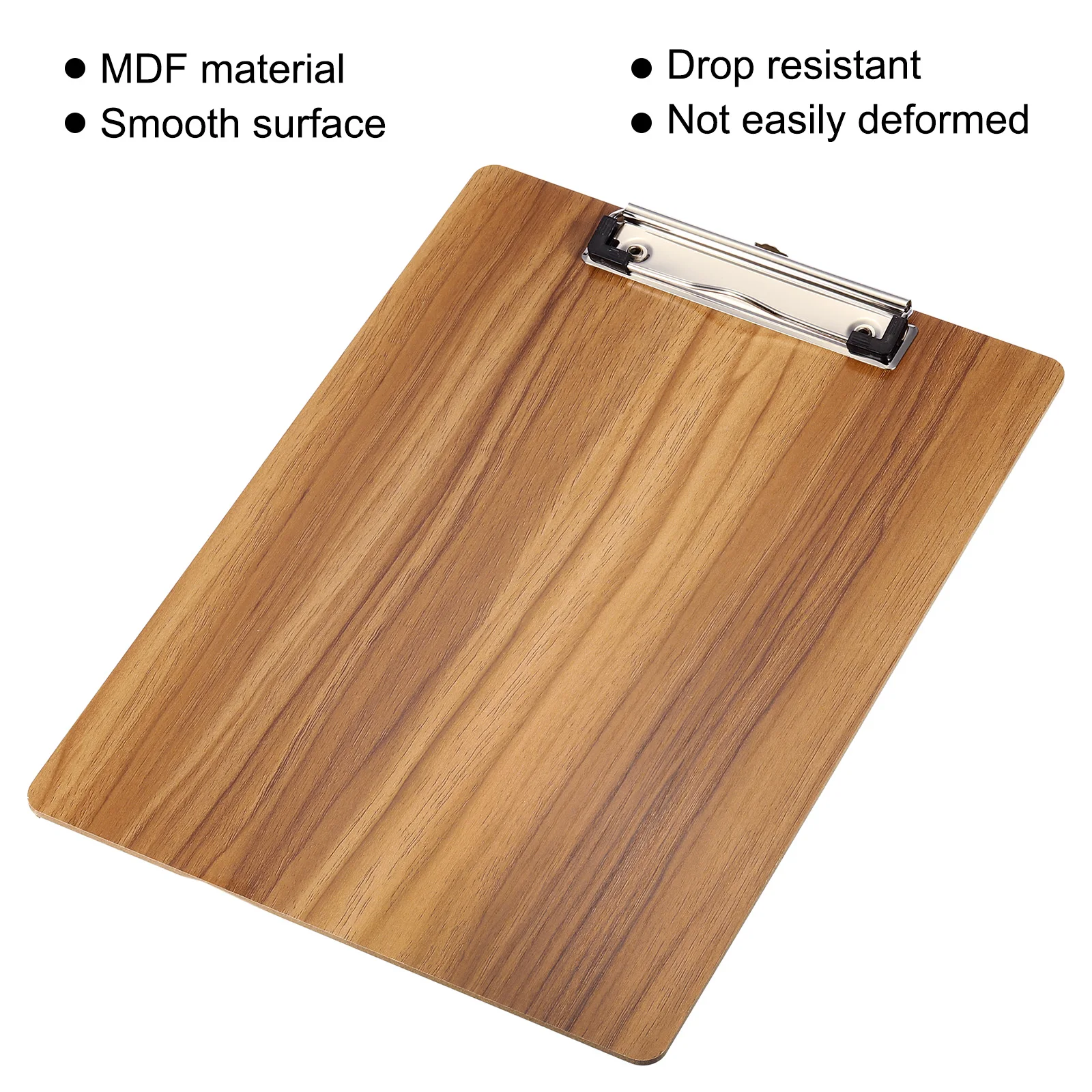 Clipboards Hardboard with Low Profile Clip 8.9x12.4Inch A4 Letter Size Wooden Clipboard for Office Supplies Cherry Wood Texture