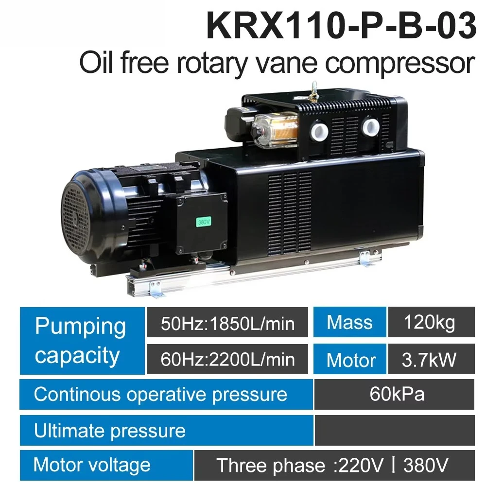 Krf110p--b-03 110m3/h 3.7kW 5HP Orion Dry Compressor Rotary Vane Blower Vacuum Pump for Industrial