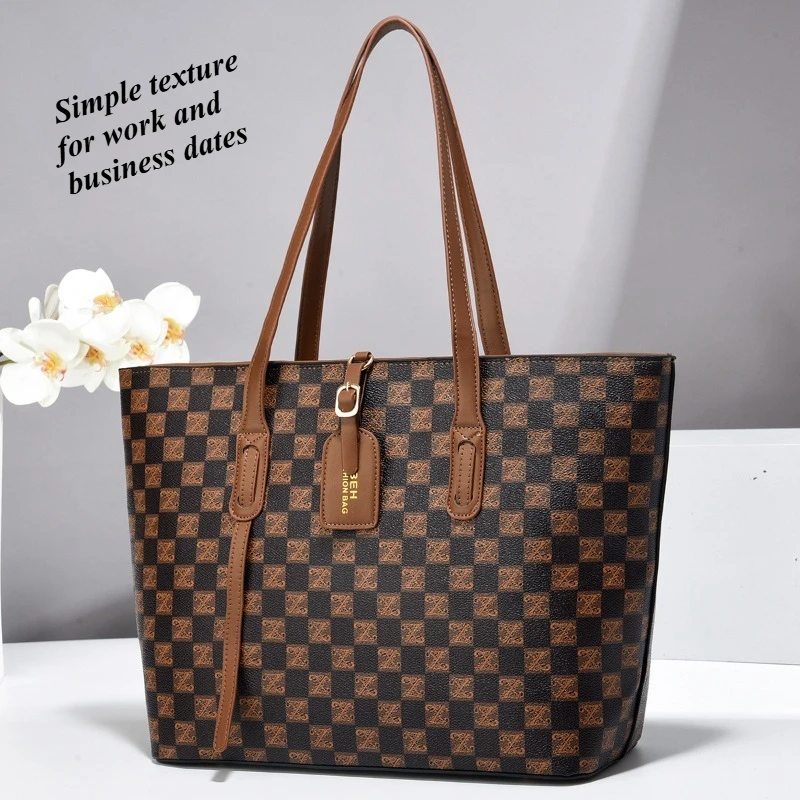 

Women's plaid tote bag, fashionable and trendy, high-end shoulder/crossbody bag