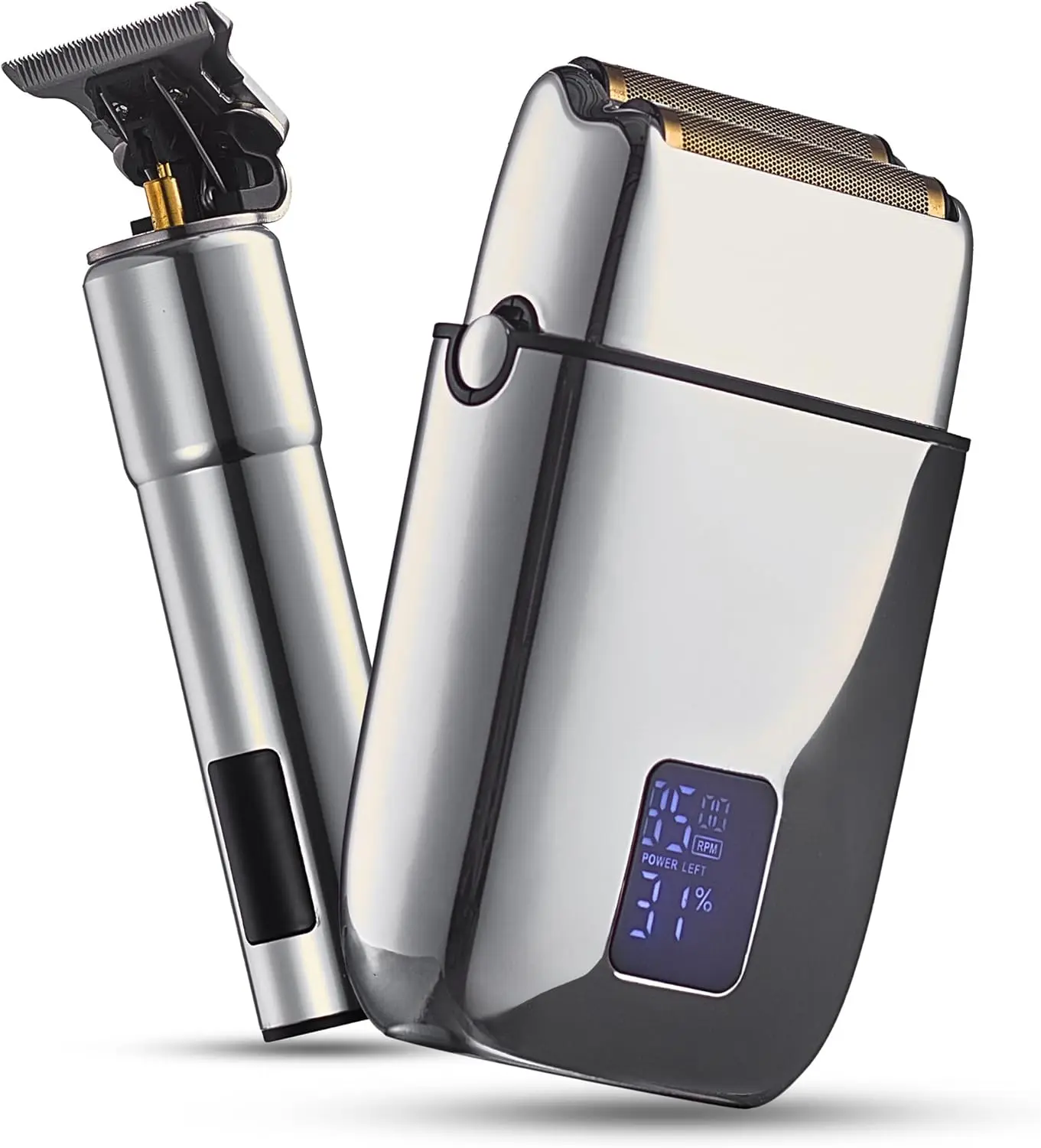 

Cordless Electric Hair & Beard Trimmer with Foil Shaver, Rechargeable, 4 Guards, Protective Case – Men's Grooming Kit