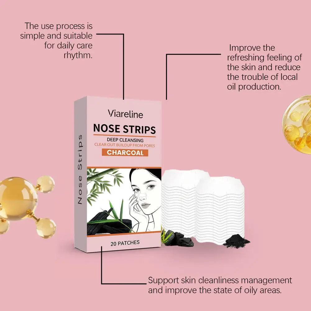 20 pçs unisex cravo remover máscara tiras nasais psiquiatra limpeza poros nariz cabeça preta remover adesivos cuidados com a pele máscara remendo