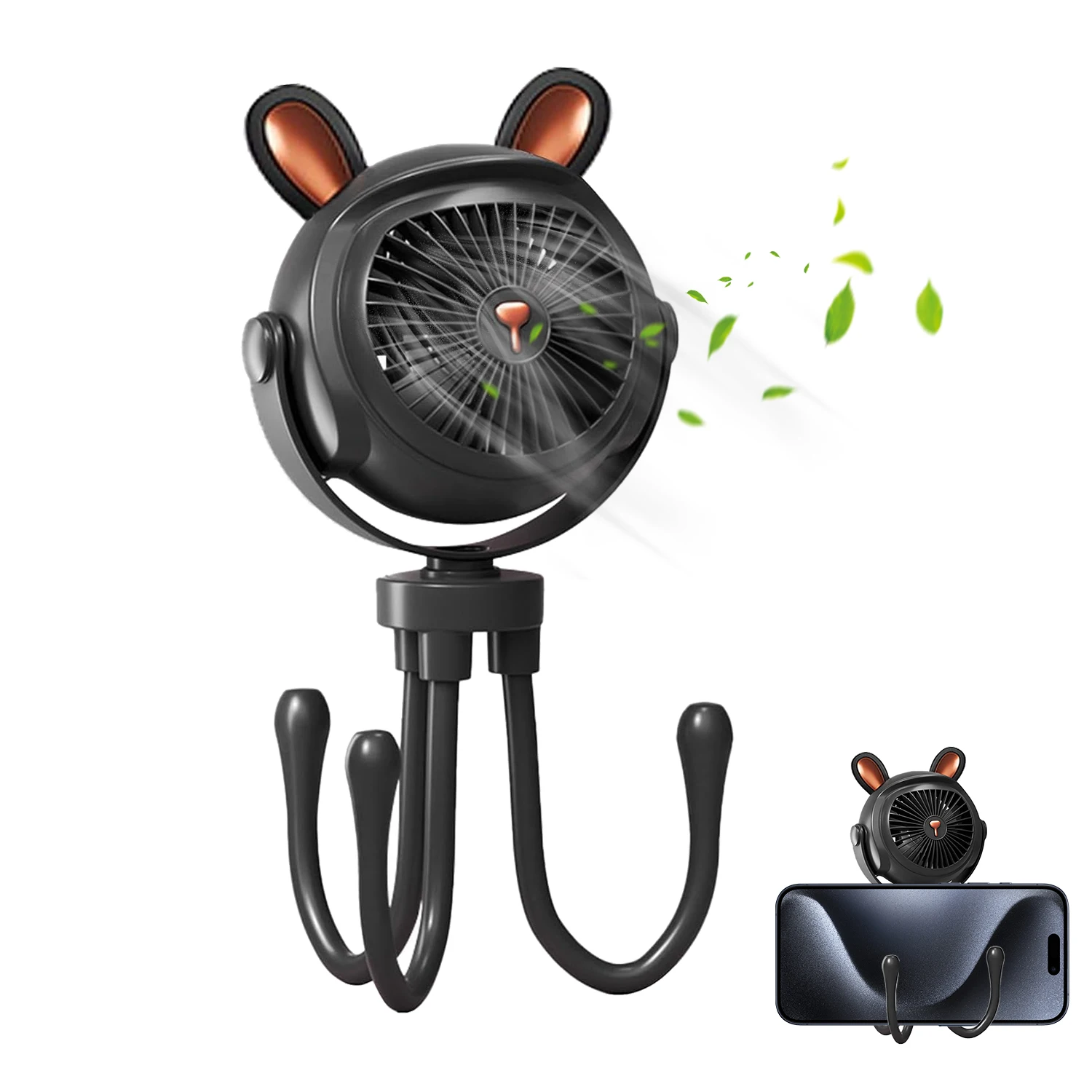 

Portable Rechargeable Fan Baby Stroller Fan Hand Held Small Fans Mini Desktop Ventilator Silent Phone Holder Fan Outdoor Summer