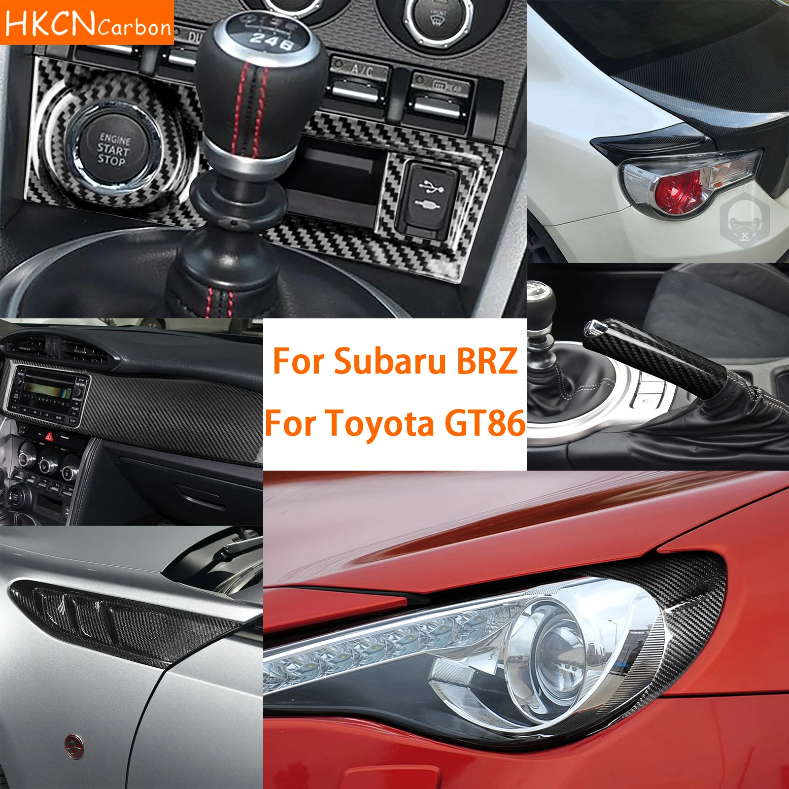 

For Toyota GT86 For Subaru BRZ 2012—2020Carbon Fiber Car Accessories Ignition Headlight Cover Trim Sticker Interior Modification