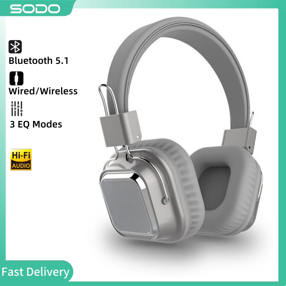 سماعات رأس لاسلكية فوق الأذن قابلة للطي للكمبيوتر سماعات بلوتوث إلغاء الضوضاء HIFI سماعة رأس ستيريو للألعاب