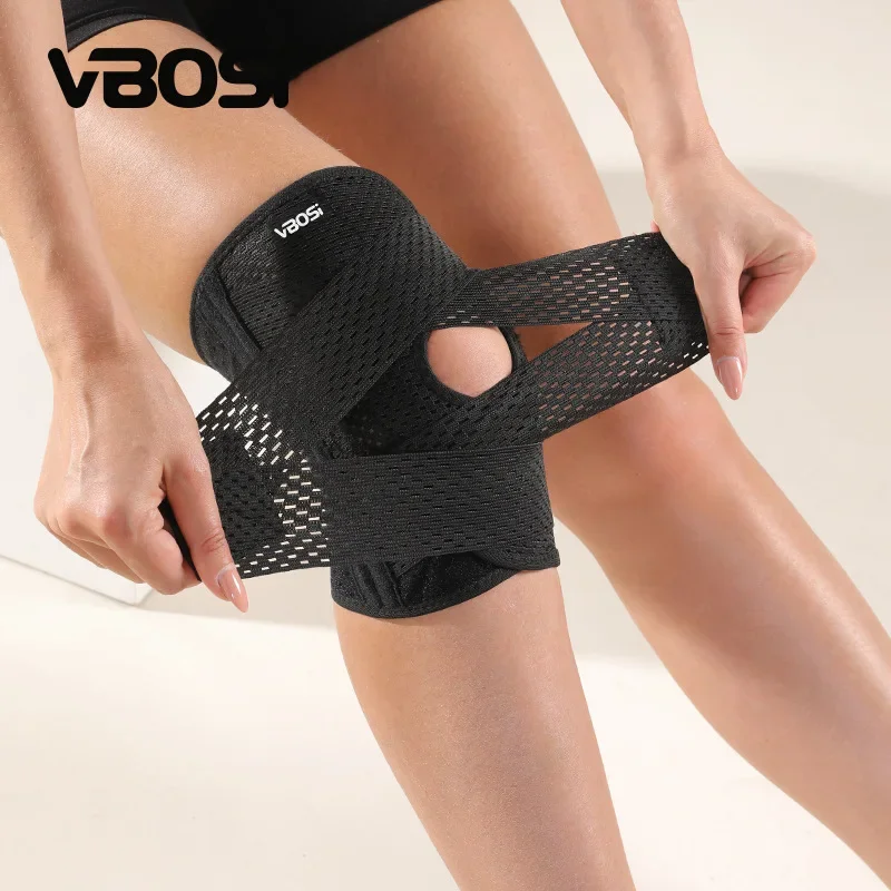 1 Pc Breathable Elastic Lightweight Knee Support with Spring Stays for Basketball Running Women Men  Air Mesh Fabric Stabilizers