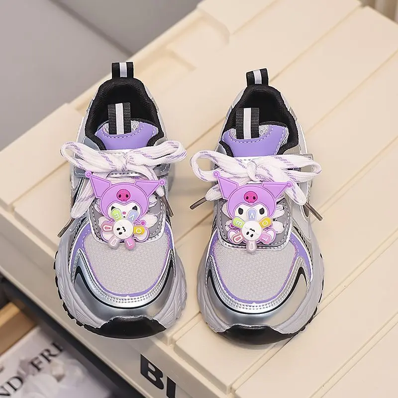 

Kawaii Sanrio Children Cute Cartoon Comfortable Kuromi Sneakers Student Running Shoes Anti Slip Shoes Birthday Gift for Girls