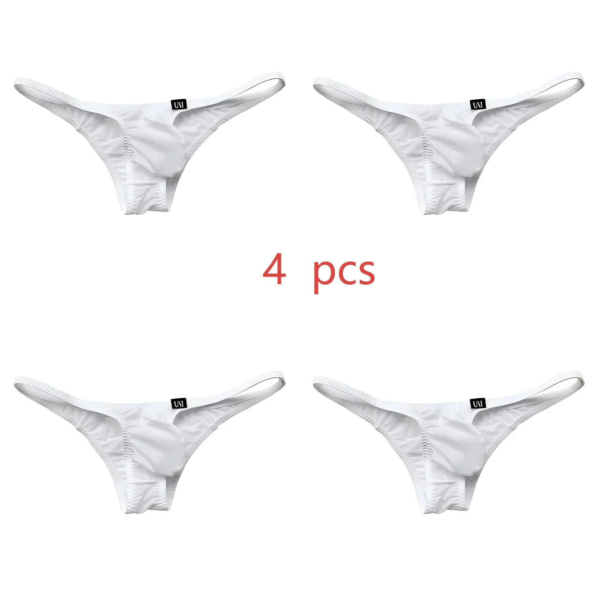 

4/6 Pcs Male's Briefs Low Waist Thin Ice Silk Sexy Underwear Solid Color Printing Men Bed Comfortable Confusion Micro Pants