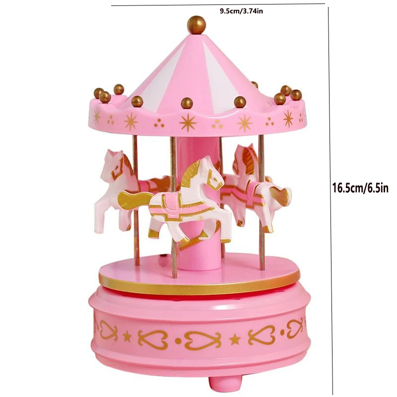 1pc Blau Rosa Luxus Karussell Kuchen Topper für Geburtstag Romantische Hochzeit Party Luxus Karussell Handarbeit Kuchen Dekoration Geschenke – Detail 6