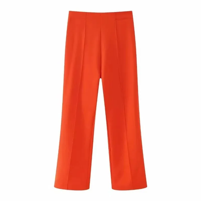 Popular Commuting Style Solid Color Simple Hanging Design Straight Leg Pants Women's Formal Trousers