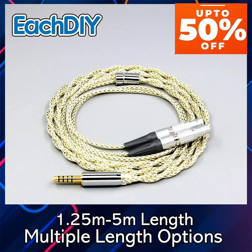 

Кабель для наушников TypeS 23AWG с экранированием из серебряной проволоки Litz OCC для наушников Focal Utopia Fidelity Circumaural 8931