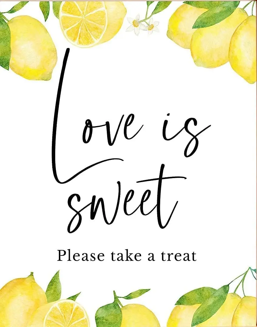 Vintage Love is Sweet Sign Lemon Bridal Shower Favors Sign Lemon Bridal Shower Lemon Theme Bridal Shower Summer Theme Bridal Sho