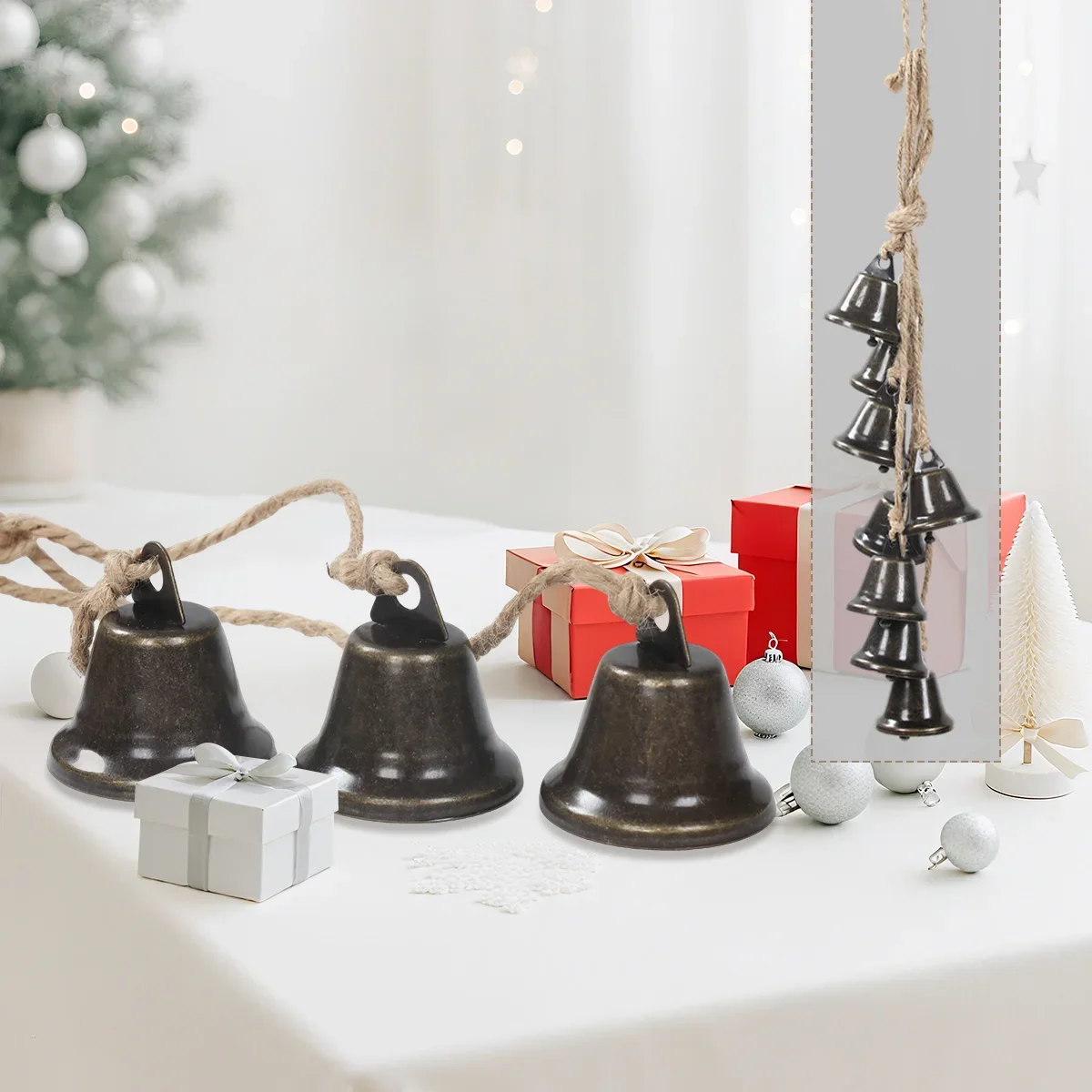1Pc Christmas Bell String Metal Bell Christmas Decoration for Home 2025 Pendant Xmas Bell Ornaments Navidad Natal New Year Gift