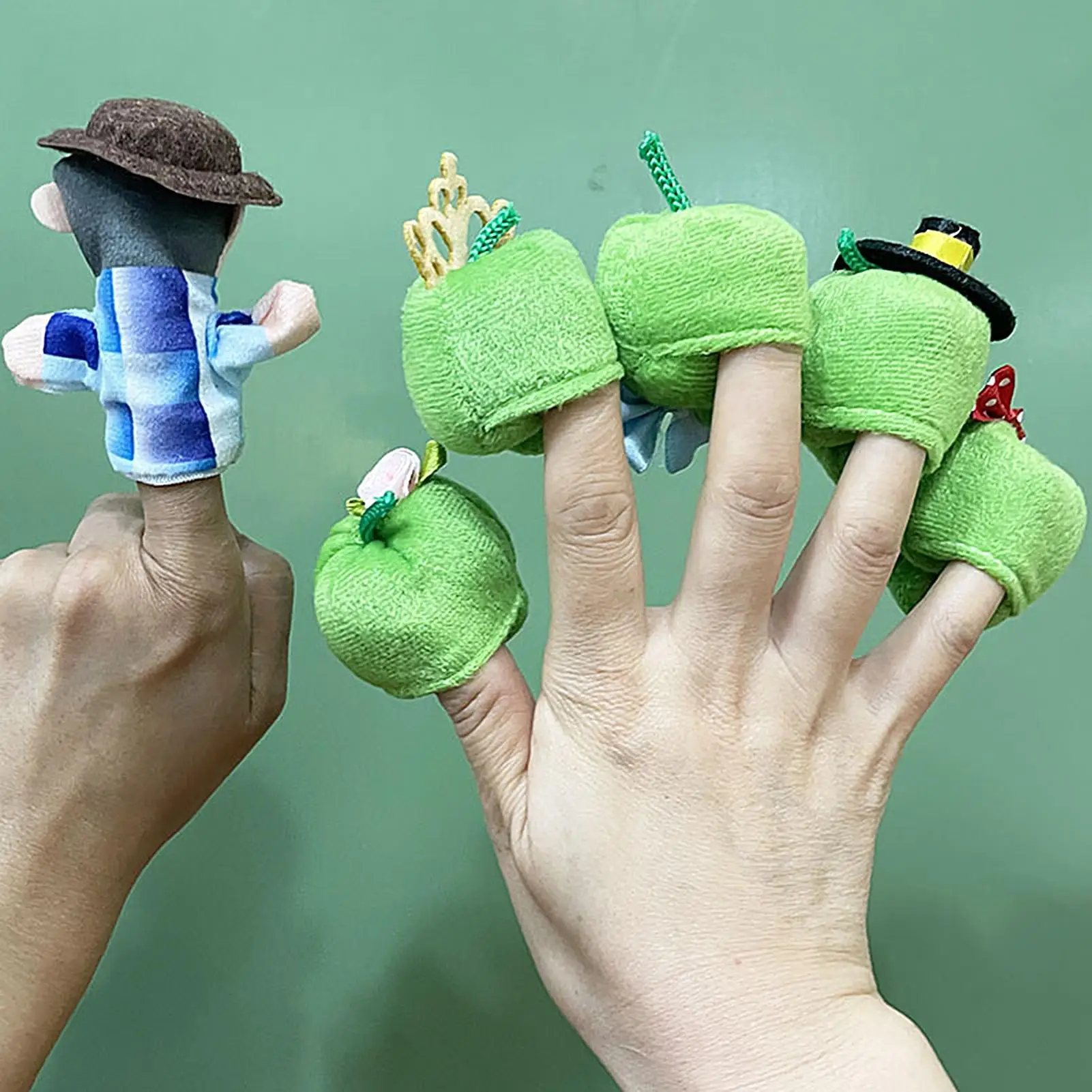 Marionetas de dedo para niños pequeños, 6 piezas, marionetas de peluche para contar historias, muñecos de peluche suaves educativos, juguetes de aprendizaje para juegos sensoriales