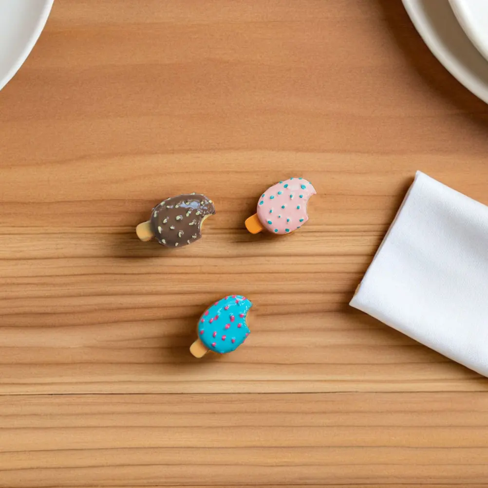 14 pçs resina falso sorvete chocolate picolé encantos para decorações diy casos de telefone scrapbooks adereços de comida realista