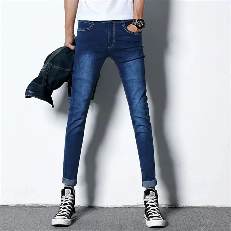 Spring And Autumn 2022 Fashion Stretch Jeans Men's New Slim Feet Casual Pants Men's Korean Trendy Was Thin Skinny Pants Men