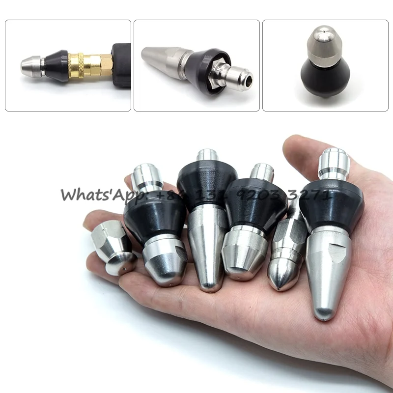 

1/4" 3/8" Self Propelled Sewage Cleaning Nozzle,Sewer Cleaning Jetter Nozzle, High Pressure Washer Accessories for Pipe Cleaning