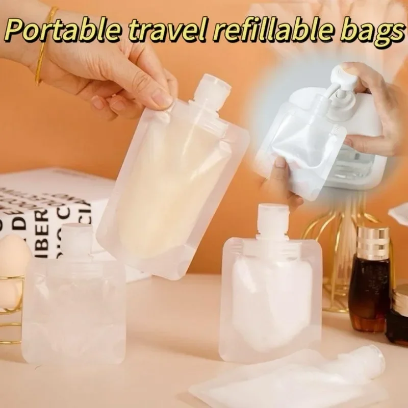 30/50/100ml Refillable Packaging Bags Travel Essentials Lotion Cosmetics Shampoo Shower Gel Portable Bags Makeup Fluid Bottles