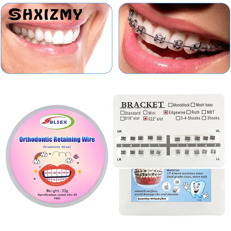 Dental Brackets Orthodontic Brace Metal Monoblock Mini Roth MBT 022 345 Hook For Teeth Dental Treatment Materials