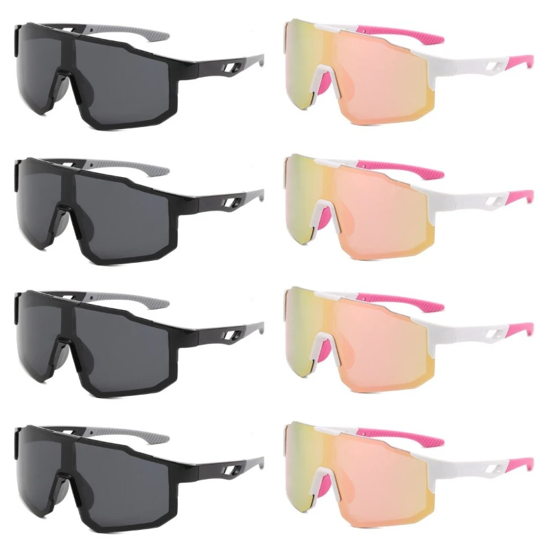 

8PCS Unisex Windproof Cycling Goggles UV Protection Large Frame Sports Sunglasses for Outdoor Running/Biking