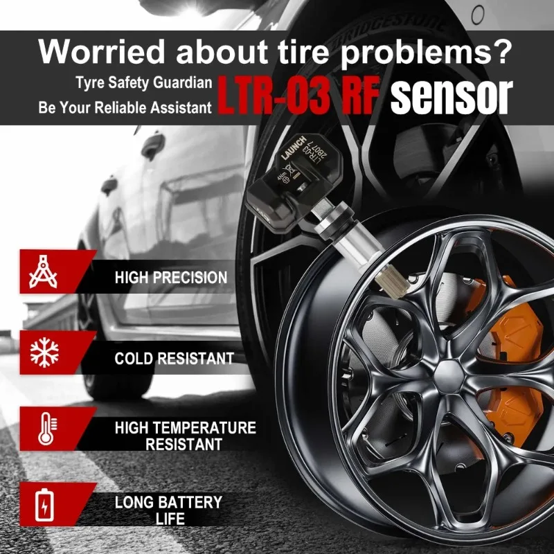 LAUNCH RF TPMS Sensor LTR-03 315/433MHz Universal Car Tire Pressure Sensor Programmable Work With LAUNCH X431 I-TPMS Tool
