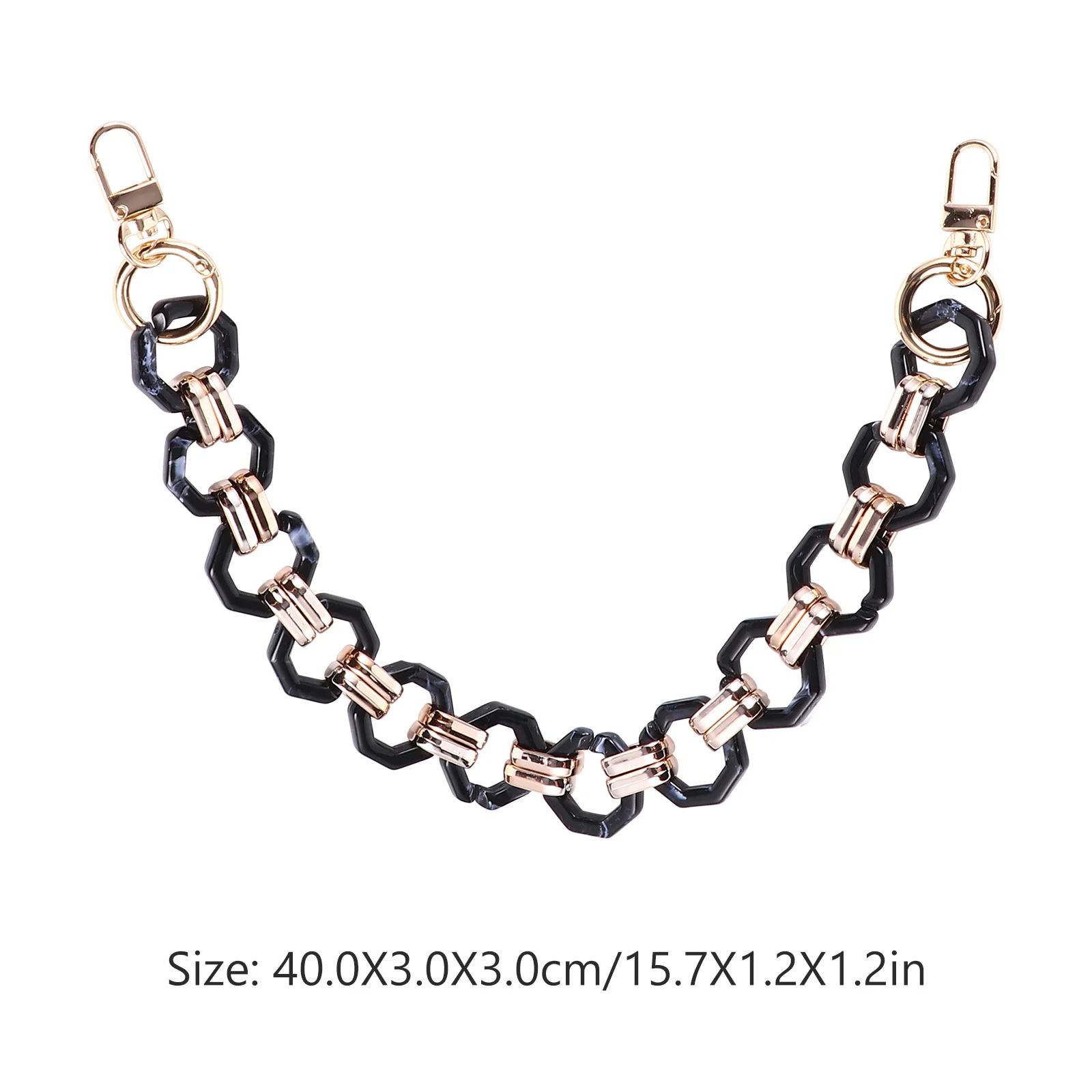 الراتنج المثمن المفاجئة زر سلسلة DIY بها بنفسك حقيبة مقبض حزام حمل محفظة حقيبة يد استبدال الإكسسوارات #3