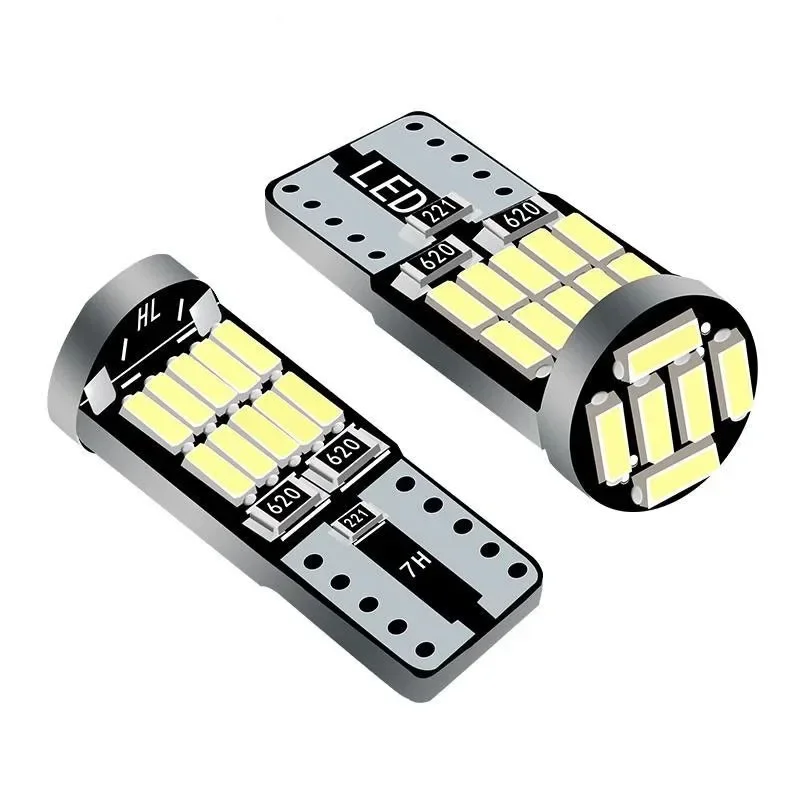 10 Uds T10 W5W 194 501 Led Canbus sin Error luz Interior del coche T10 26 SMD 4014 Chip luces de instrumentos blancas puras B